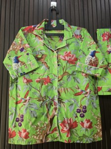 Conjunto de pijama de manga corta con estampado de pájaros para mujer, ropa de dormir informal de verano de tejido suave con patrón de pájaros verdes, 2 piezas, talla adulta, ropa de dormir de algodón para mujer - Product Image 2