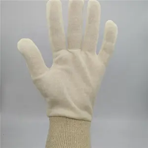 Natural Cotton Glove Knitted Interlock Glove Protective White Glove