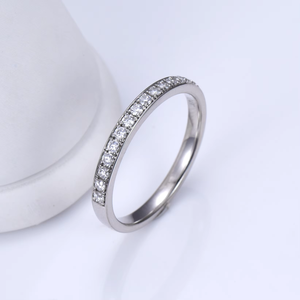 Anillo de Diamantes de Platino para Mujer, Corte Brillante Redondo, Color G, Estilo Clásico, Anillo de Compromiso, Joyería - Product Image 3