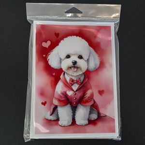 Bichon lunatique Frise My Valentine A7 Cartes de correspondance Lot de 8 cartes vierges avec enveloppes Cartes de voeux de taille 5x7 - Product Image 3