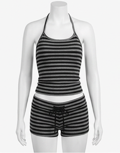 Ensemble débardeur et short respirant noir et gris uni pour femme, style Y2K, deux pièces, été, tenue décontractée, extensible et assortie - Product Image 2