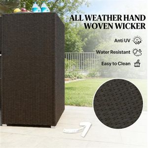 Portasciugamani e Armadietto Marrone Scuro per Piscina, per Conservare gli Accessori della Piscina - Product Image 4