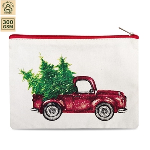 Pochette utilitaire en toile de coton non laminée 300 GSM, pour cosmétiques et voyages, 23x14 cm, plate, logo personnalisé, vente en gros, modèle OEM SNC130 - Product Image 1