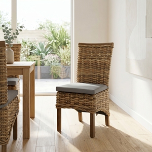 Nueva Silla de Comedor de Exterior Moderna y Minimalista, con Estructura de Madera de Teca y Ratán Sintético, Muebles para el Hogar, Jardín y Patio - Product Image 4