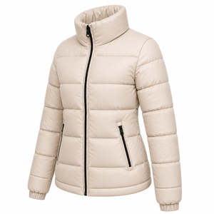 High Quality Solid Color Women Puffer Jacket <b>Thick</b> Padding Windproof Cold Resistant Stand Collar Plain Female <b>Winter</b> Bubble <b>Coat</b> - Product Image 4