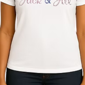 Camiseta Blanca para Mujer con Diseño de Letras Cursivas Brillantes, Ropa Casual para el Día a Día, Estilo Urbano, Cómoda y a la Moda - Product Image 5