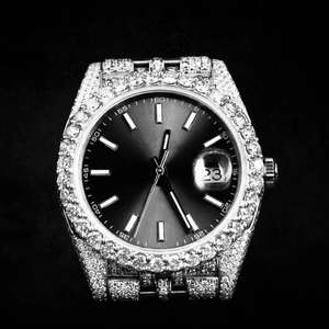 High End Round Design Luxury Silver VVS Moissanite <b>Watch</b> <b>Waterproof</b> Mens Diamond Iced Out Wrist <b>Watches</b> - Product Image 1