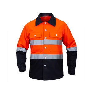 Camisa de Trabajo Reflectante de Alta Visibilidad, Manga Larga, Transpirable, de Algodón, Talla Grande, Uniforme de Seguridad, Logotipo Personalizado, Ropa de Trabajo de Alta Visibilidad - Product Image 1