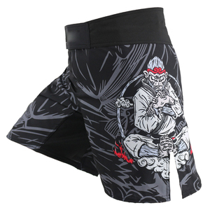 Pantalones Cortos de Compresión MMA No Gi al por Mayor, Spats de Grappling con Logo Frontal, 100% Poliéster Duradero, Estampado por Transferencia Térmica, 160g, Sin Costuras - Product Image 4