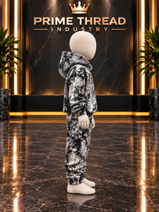 Conjunto de Chándal con Capucha para Niños, Hecho a Medida, Gris y Negro con Estampado, Pantalones Deportivos de Manga Larga, Ropa Deportiva Transpirable para Otoño - Product Image 4