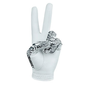ถุงมือกอล์ฟหนัง PU สีขาวพรีเมียม สไตล์ลายสัก สำหรับมือขวา กันลื่น ปิดด้วยแถบตีนตุ๊กแก เหมาะสำหรับทุกเพศ ใช้สำหรับเล่นกีฬา - Product Image 2