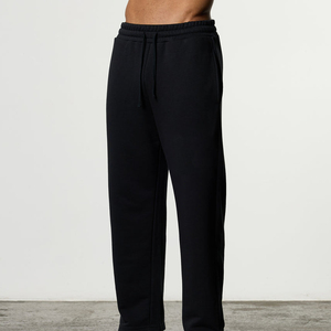 Pantalones Deportivos Negros de Algodón para Hombre, Cintura Elástica con Cordón, Estilo Casual, Bolsillos Laterales, Tejido de Punto Medio, para Otoño - Product Image 6