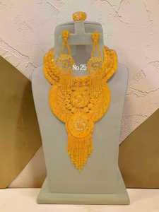 AWAIS HOUSE New Fashion Hiphop Style Gold Plated Brass Women's Jewelry <b>Set</b> Necklace & <b>Bracelet</b> Infinity Engagement Wedding Party - Product Image 4