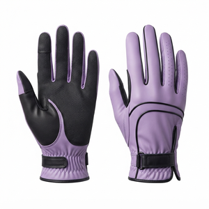 Gants d'équitation durables pour hommes et femmes, gants d'équitation confortables avec paume renforcée, doigts flexibles et poignet sécurisé - Product Image 1