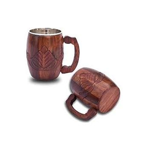 Conception unique couvercle étanche isolation sous vide tasse à café tasse à café en bois tasse avec isolation à la main par l'artisanat croissant - Product Image 2