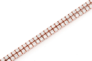 Bracelet Tennis Hip Hop en Argent 925 Plaqué Or Rose, Moissanite Taille Brillant Sertie Griffe, Géométrique Classique, Unisexe, Usage Quotidien - Product Image 3