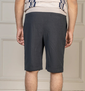 Pantalones Cortos Bermuda de Algodón Tejido de Color Liso para Hombre 2026 con Bolsillos, Cintura Elástica, Estilo Casual, Tiro Medio - Product Image 2