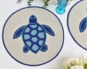 Beaded Starfish Placemat round placemat Candy Placemat Mat Pinwheel Bliss Placemat Design Placemat by Saro Lifestyle Shamrock - Product Image 5