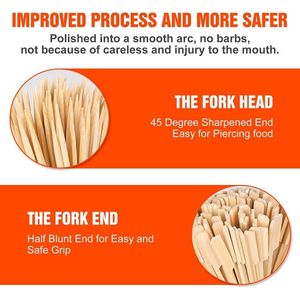 400 Palillos de Bambú Natural de 10 Pulgadas, Palillos Anchos y Planos de Madera de Bambú para Asar Frutas, Cócteles, Brochetas, Herramientas para Barbacoa - Product Image 3