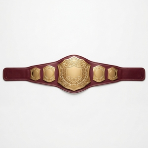 Ceinture de lutte personnalisée, ceinture de championnat sur mesure, plaques métalliques, sangle en cuir, nom et logo gravés, compétition sportive - Product Image 2