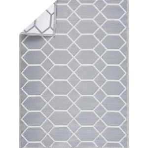 Alfombra de Exterior con Patrón Geométrico, Rectangular, Moderna, Tejido Plano, Polipropileno, Impermeable, para Uso Doméstico, Diseño Azul y Blanco - Product Image 6