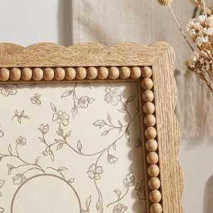 Hand Crafted Boho Scalloped Beaded Wood Photo <b>Frame</b>, Rustic <b>Picture</b> <b>Frame</b>, Wall&Tabletop <b>Frame</b>, Farmhouse Home Decor,Single Fram - Product Image 5