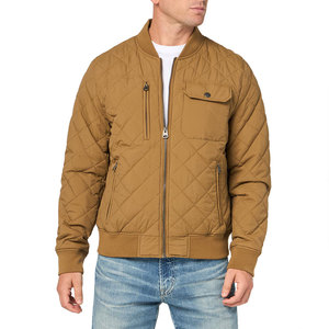 Chaqueta Bomber de Invierno Personalizada al por Mayor con Cuello de Piel para Hombre, Chaqueta de Motociclista de Piel de Oveja con Cierre y Relleno de Algodón - Product Image 1