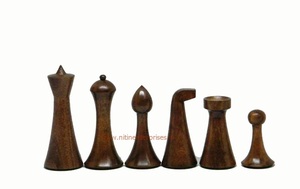 Piezas de Ajedrez de Madera Herman, Diseño Personalizado, Ecológico, Duradero, Juego de Ajedrez Internacional para Niños, Juego de Mesa para Exteriores, Piezas de Metal - Product Image 2