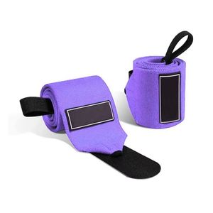 GAPE SPORTS Bandes de maintien pour poignets en polyester violet haute élasticité, unisexe, pour haltérophilie, soutien de gym, antidérapantes, réglables, avec crochet robuste - Product Image 1