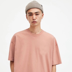 เสื้อยืดโอเวอร์ไซส์ผู้ชายสีชมพูอมเทา ผ้าคอตตอนหนานุ่ม คอกลม แขนสั้น ทรงหลวม สั่งทำได้ตามต้องการ 100% - Product Image 2
