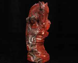 Escultura de Lagarto Tallada a Mano en Jaspe Rojo de 6.3 Pulgadas, Figura de Piedra Curativa de Cristal, Arte Feng Shui, Regalo, Decoración del Hogar - Product Image 4
