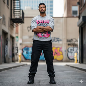 Camiseta de Manga Corta para Hombre, Personalizada por el Fabricante, Estilo Vintage, Lavada al Ácido, con Gráficos DTG y Pedrería - Product Image 6