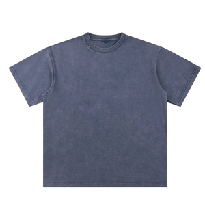T-shirt en coton gris surdimensionné pour homme, col rond, manches courtes, couleur unie, jersey tricoté décontracté - Product Image 5