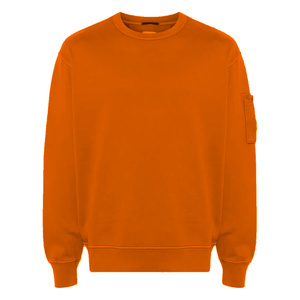 Sudadera con Capucha Oversize de Felpa Naranja Gruesa 100% Algodón con Bolsillo en la Manga y Puños Acanalados para Atuendos Casuales de Streetwear - Product Image 1