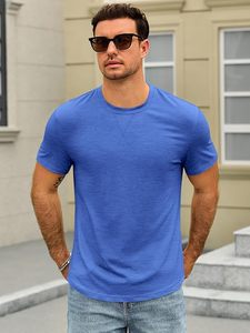 T-shirts à manches courtes surdimensionnés pour hommes, col rond, chemise décontractée, été, classique, basique, léger, écologique, respirant, 100% coton - Product Image 1