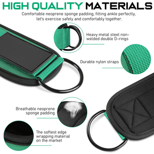 สายรัดข้อเท้าสำหรับออกกำลังกายพร้อมโลโก้แบบกำหนดเองสำหรับผู้ชายและผู้หญิง, สายรัดข้อเท้าสำหรับเครื่องเคเบิลแบบ Heavy Duty สำหรับกล้ามเนื้อก้น, การออกกำลังกายขา และการฝึกฟิตเนส - Product Image 3