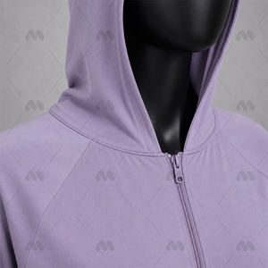 Custom Logo Modest Sportswear Muslim Women Breathable Hooded Zipper Summer Long Sleeve Gym <b>Yoga</b> Activewear <b>T</b>-<b>Shirt</b> - Product Image 4