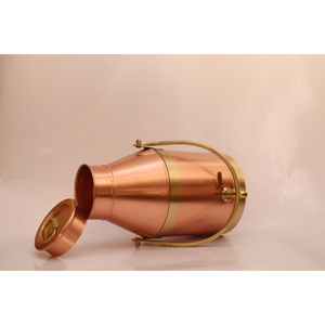 Premium Pure Copper Water <b>Dispenser</b> Tank with Brass Tap & Handle Handcrafted Storage Matka for Healthy <b>Drinking</b> & Home Kitchen - Product Image 4