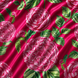 Tela de Satén Viscosa 100% con Estampado Floral Japonés de Lujo Personalizado, Suave, Transpirable y Ecológica, Color Rosa Magenta, para Prendas de Dormir para Niñas - Product Image 5