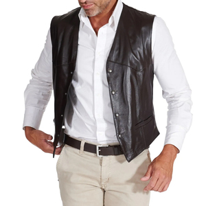 Reasonable Price Breathable Men Clothing Leather <b>Vest</b> For Online Sale Best Quality Leather Made Fashion <b>Vest</b> - Product Image 6