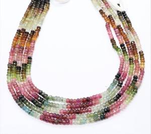 Cuentas facetadas de turmalina natural multicolor de 4-5 mm, cuentas de turmalina sandía para la fabricación de joyería al por mayor. - Product Image 4