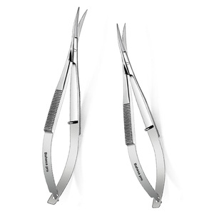 Ciseaux à cuticules en acier inoxydable argenté personnalisés, ciseaux à ongles à ressort, ciseaux à cils à lame incurvée et affûtée pour manucure - Product Image 1