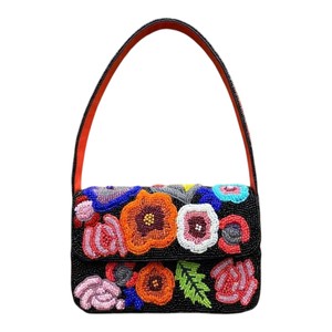 Sac à bandoulière de luxe multicolore à fleurs, orné de paillettes et de perles, fait main, pour femme, style soirée - Product Image 2