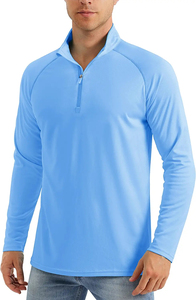 Pull à col zippé pour homme en gros - T-shirt actif à manches longues avec protection UPF 50+ pour la pêche, le golf et la course à pied - Product Image 4