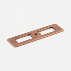 Poignée de tiroir rectangulaire moderne en laiton bronze, plaque arrière de meuble de haute qualité, design classique, durable - Product Image 1