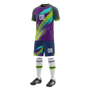 Conjunto de uniforme de fútbol transpirable para deportes, 100% poliéster, jersey y pantalones cortos personalizados, uniforme de fútbol, productos de alta calidad - Product Image 6