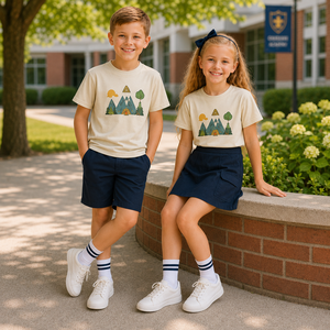 Ensemble d'uniformes scolaires personnalisés brodés en polycoton tricoté pour l'école primaire – Vente en gros - Product Image 1