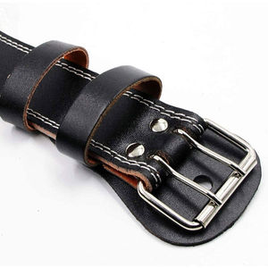 Ceinture de musculation professionnelle en cuir de vachette réglable, respirante et robuste pour la protection en salle de sport - Product Image 4
