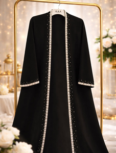 Abaya pour l'Aïd avec de magnifiques broderies, ensemble deux pièces, idéal pour l'Aïd et les occasions spéciales 2026 - Product Image 5