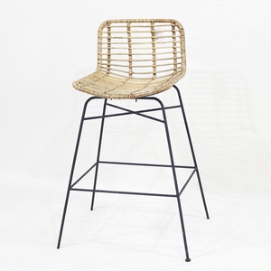Trending Woven High <b>Stool</b> with Backrest - <b>Comfortable</b> Ergonomic Kitchen Counter Chair - Product Image 6